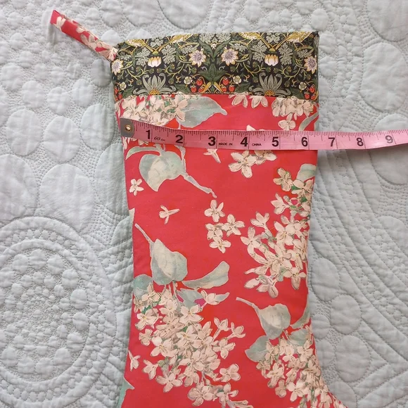 Liberty of London Art Fabric Christmas Stocking Strawberry Thief - Picture 8 of 11